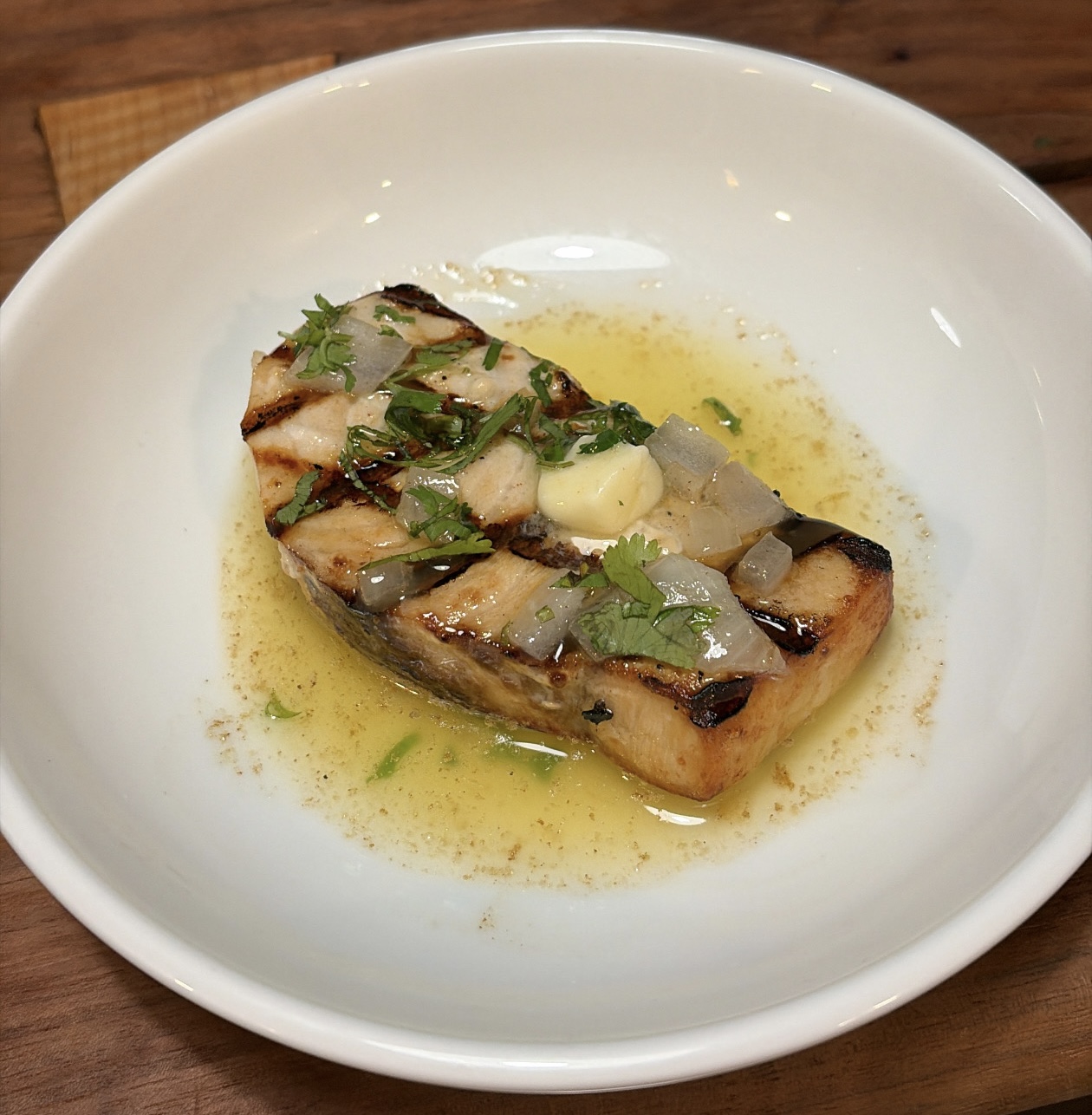 Grilled Swordfish with lemon butter sauce